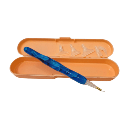 Ergonomischer Diamond Painting Stift - Set mit Box - blau/weiß