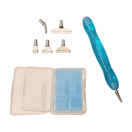 Diamond Painting Stift - Set "Edelstahl" - Blau Glitzer